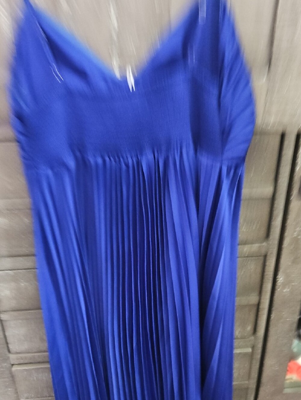 PETAl & PUP Royal Blue Pleated Maxi Dress with Spaghetti Straps - Picture 5 of 6